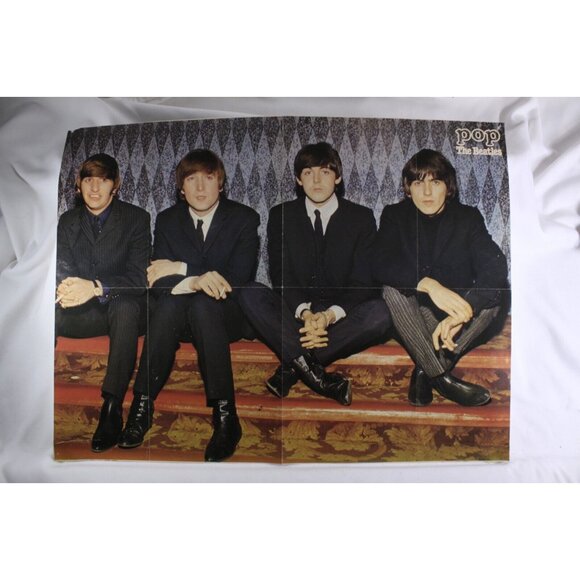 Beatles Ringo John Paul George Mario Andretti Lotus Poster Germany 1970s - Picture 2 of 8